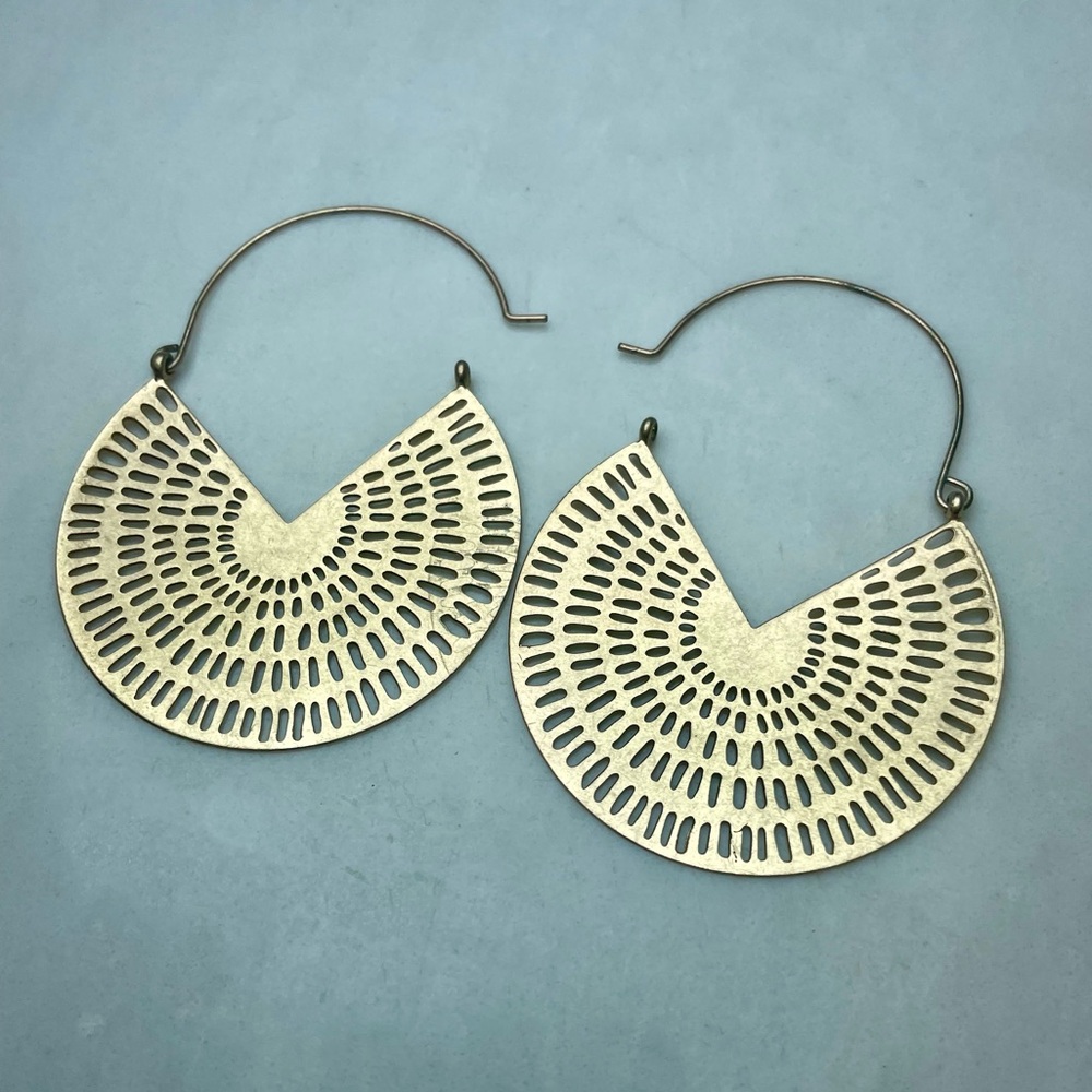 Gold Filigree Hoop Earrings